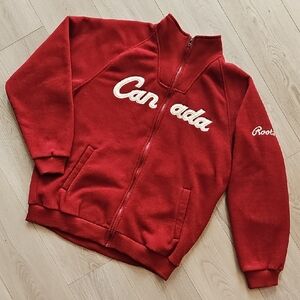 Vintage 2002 Roots Team Canada Olympics Fleece Jacket, Large